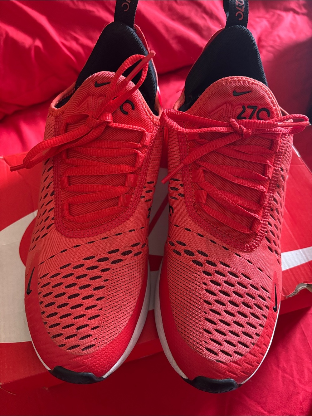 Nike men Red Mesh Lace-Up Sneakers